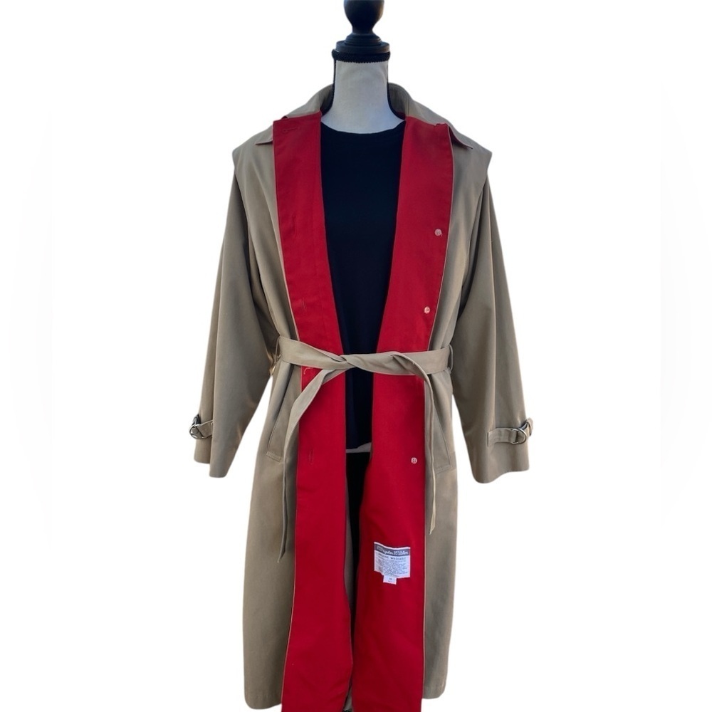 Vintage Misty Harbor Classic Tan Women's Trench Coat SZ 14 petite